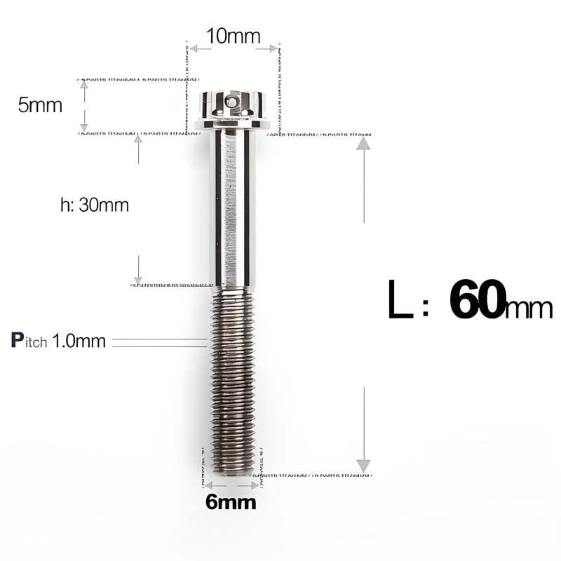 M6 Titanium Partial Thread Bolts (35-120mm) for Motorcycles, Bicycles, and E-Bikes