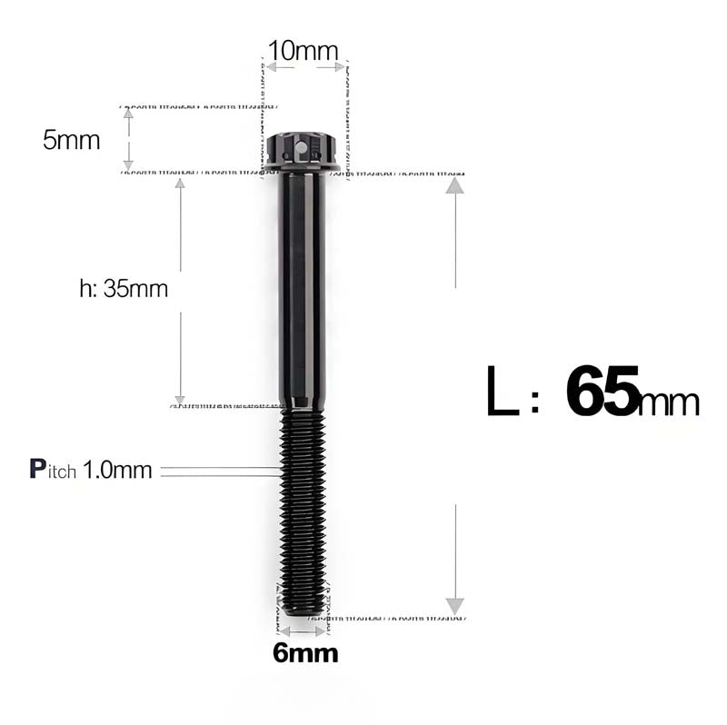 M6 Titanium Partial Thread Bolts (35-120mm) for Motorcycles, Bicycles, and E-Bikes