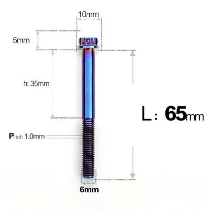 M6 Titanium Partial Thread Bolts (35-120mm) for Motorcycles, Bicycles, and E-Bikes