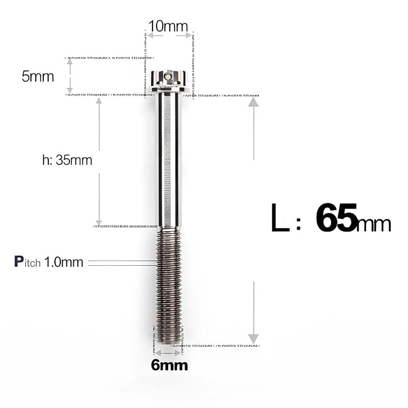 M6 Titanium Partial Thread Bolts (35-120mm) for Motorcycles, Bicycles, and E-Bikes