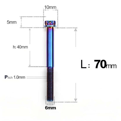 M6 Titanium Partial Thread Bolts (35-120mm) for Motorcycles, Bicycles, and E-Bikes