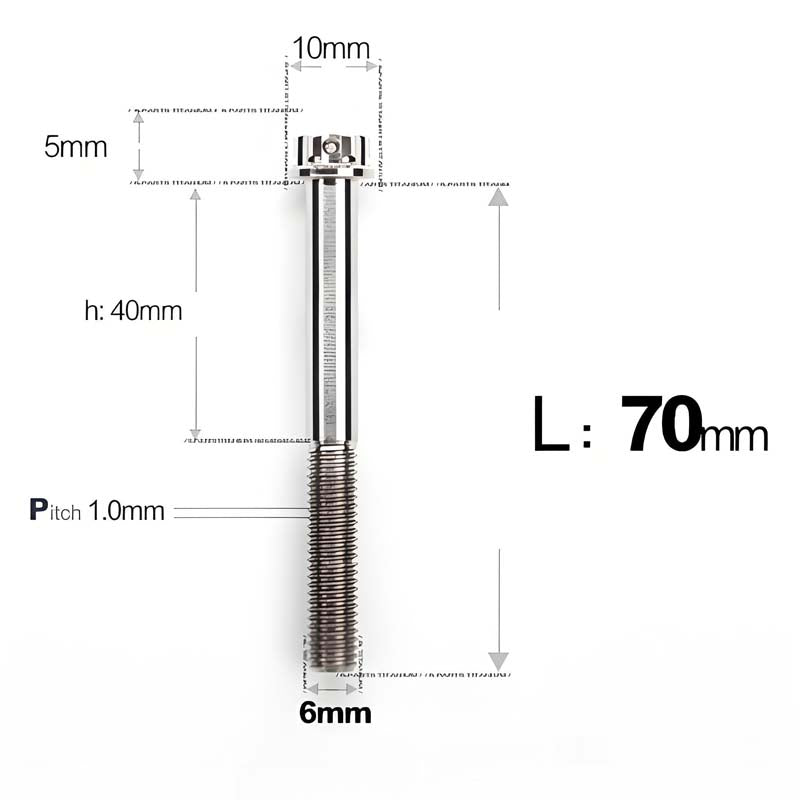 M6 Titanium Partial Thread Bolts (35-120mm) for Motorcycles, Bicycles, and E-Bikes