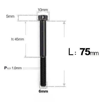 M6 Titanium Partial Thread Bolts (35-120mm) for Motorcycles, Bicycles, and E-Bikes