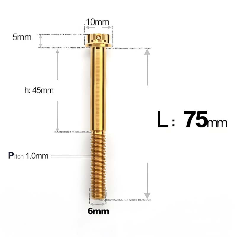 M6 Titanium Partial Thread Bolts (35-120mm) for Motorcycles, Bicycles, and E-Bikes