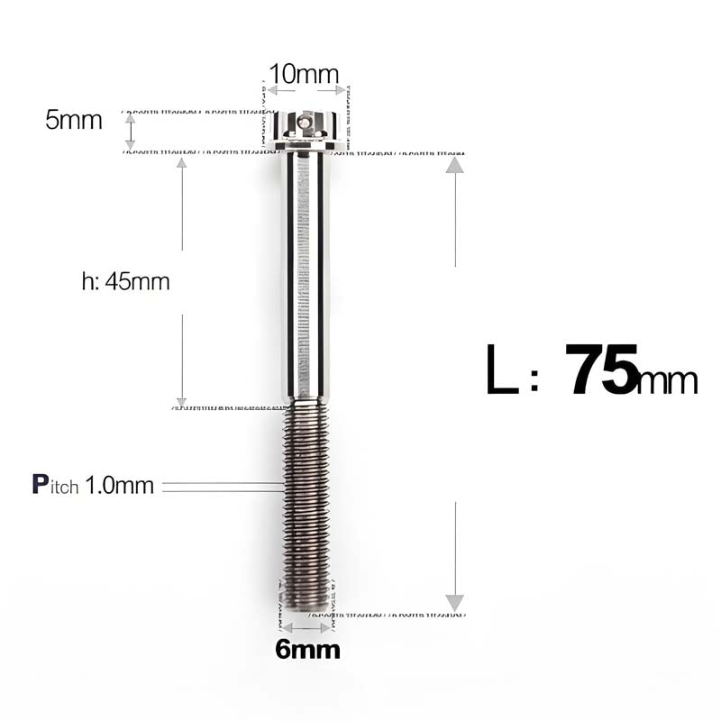 M6 Titanium Partial Thread Bolts (35-120mm) for Motorcycles, Bicycles, and E-Bikes