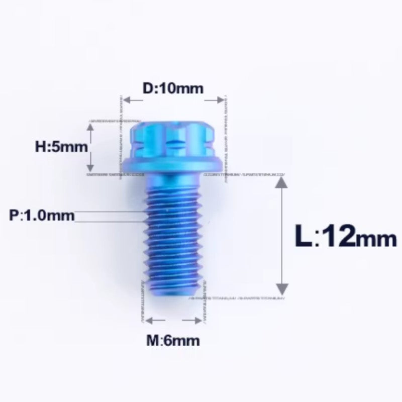 M6 X 8-120MM Titanium Bolts For Electric Motorcycle