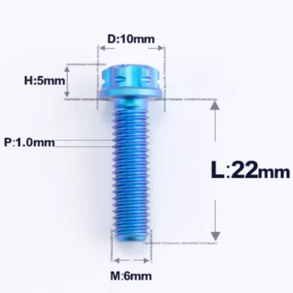 M6 X 8-120MM Titanium Bolts For Electric Motorcycle