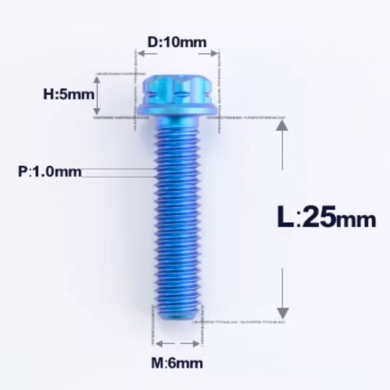 M6 X 8-120MM Titanium Bolts For Electric Motorcycle