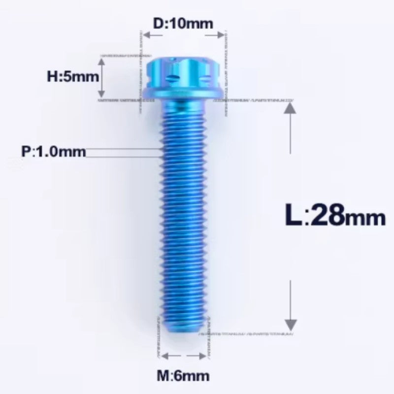 M6 X 8-120MM Titanium Bolts For Electric Motorcycle