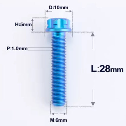 M6 X 8-120MM Titanium Bolts For Electric Motorcycle