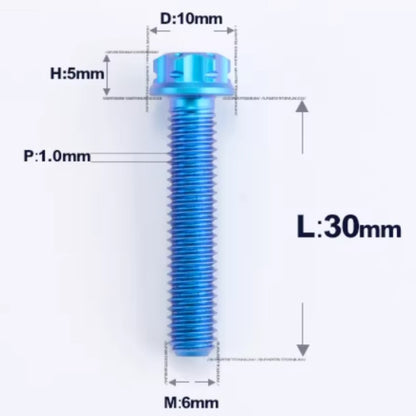 M6 X 8-120MM Titanium Bolts For Electric Motorcycle