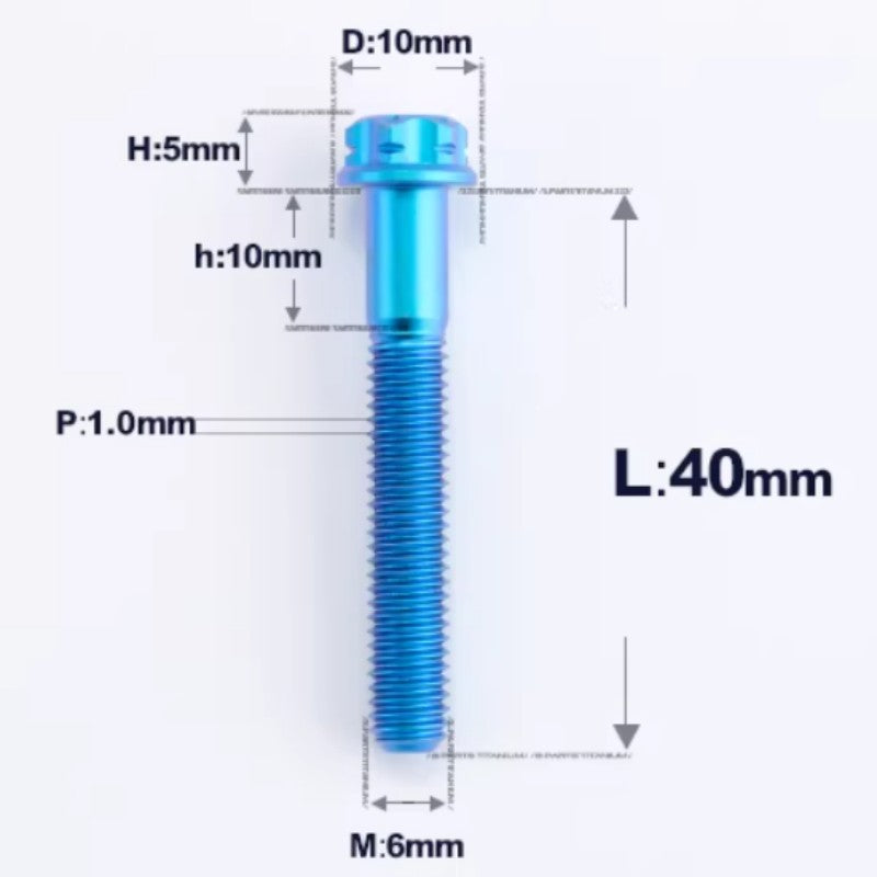 M6 X 8-120MM Titanium Bolts For Electric Motorcycle