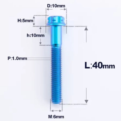 M6 X 8-120MM Titanium Bolts For Electric Motorcycle