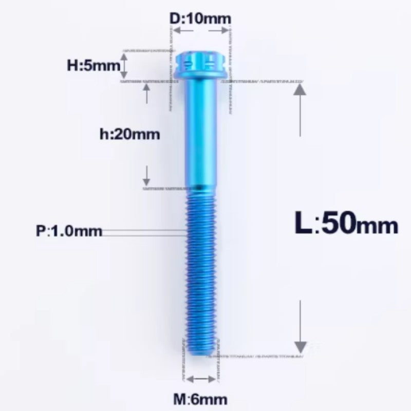 M6 X 8-120MM Titanium Bolts For Electric Motorcycle