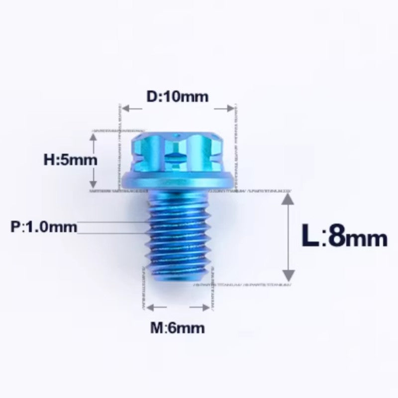 M6 X 8-120MM Titanium Bolts For Electric Motorcycle
