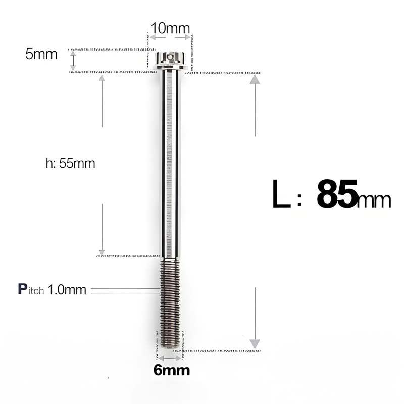 M6 Titanium Partial Thread Bolts (35-120mm) for Motorcycles, Bicycles, and E-Bikes