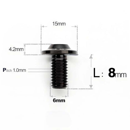 M6 X 8-30MM D15 Button Head Titanium Bolts For Electric Motorcycle