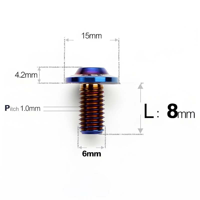 M6 X 8-30MM D15 Button Head Titanium Bolts For Electric Motorcycle