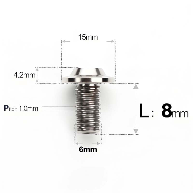 M6 X 8-30MM D15 Button Head Titanium Bolts For Electric Motorcycle