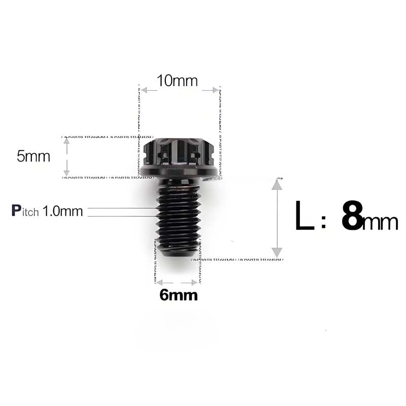 M6 X 12/15/20/25MM Titanium Bolts For Motorcycle