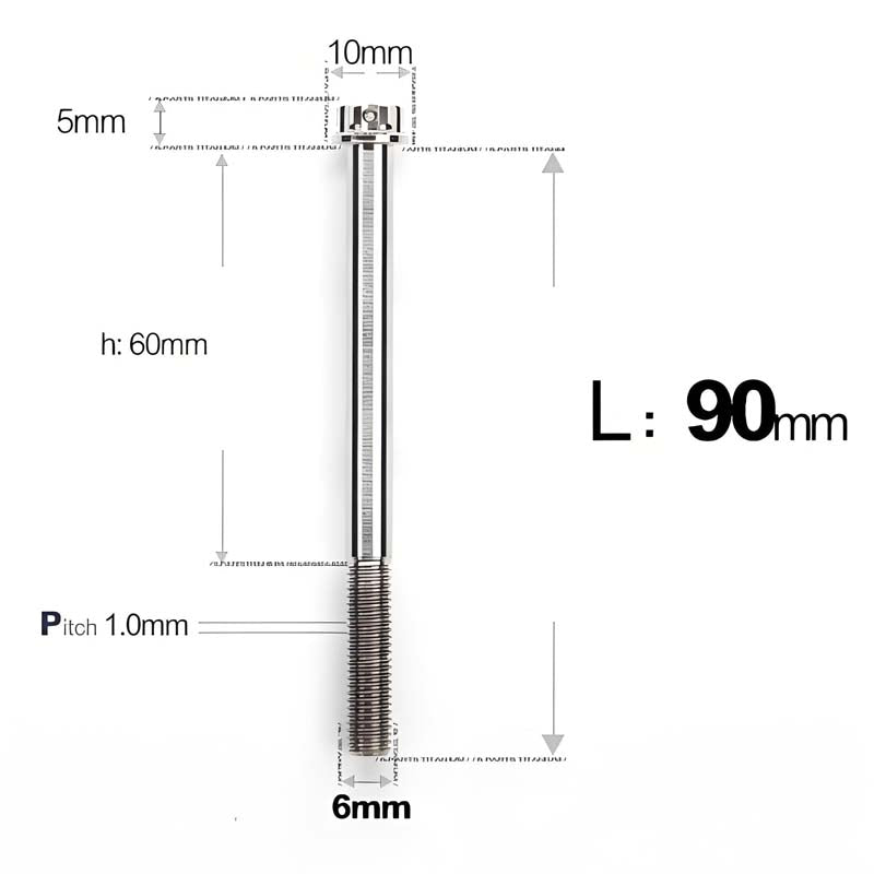 M6 Titanium Partial Thread Bolts (35-120mm) for Motorcycles, Bicycles, and E-Bikes