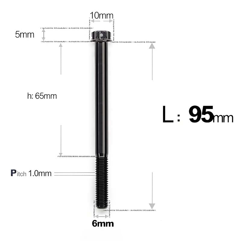 M6 Titanium Partial Thread Bolts (35-120mm) for Motorcycles, Bicycles, and E-Bikes