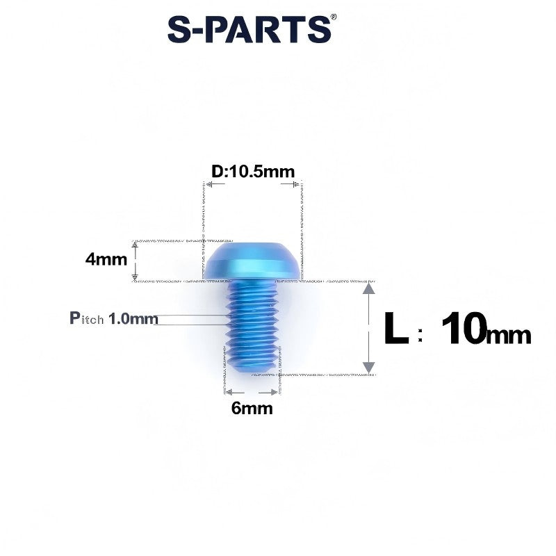 M6 X L8 20 35MM Top Cap Headset Titanium Bolt For Bike