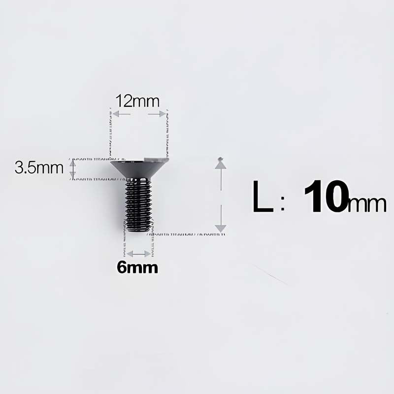 M6 x 10–40mm Titanium Flat Head Bolts – Countersunk Screws for Bike Components