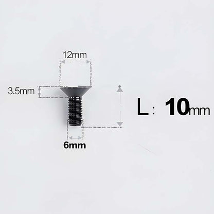 M6 x 10–40mm Titanium Flat Head Bolts – Countersunk Screws for Bike Components