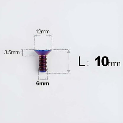 M6 x 10–40mm Titanium Flat Head Bolts – Countersunk Screws for Bike Components