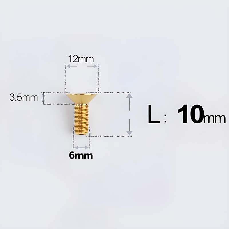 M6 x 10–40mm Titanium Flat Head Bolts – Countersunk Screws for Bike Components