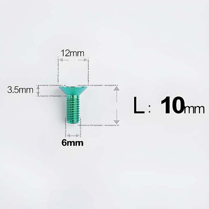 M6 x 10–40mm Titanium Flat Head Bolts – Countersunk Screws for Bike Components