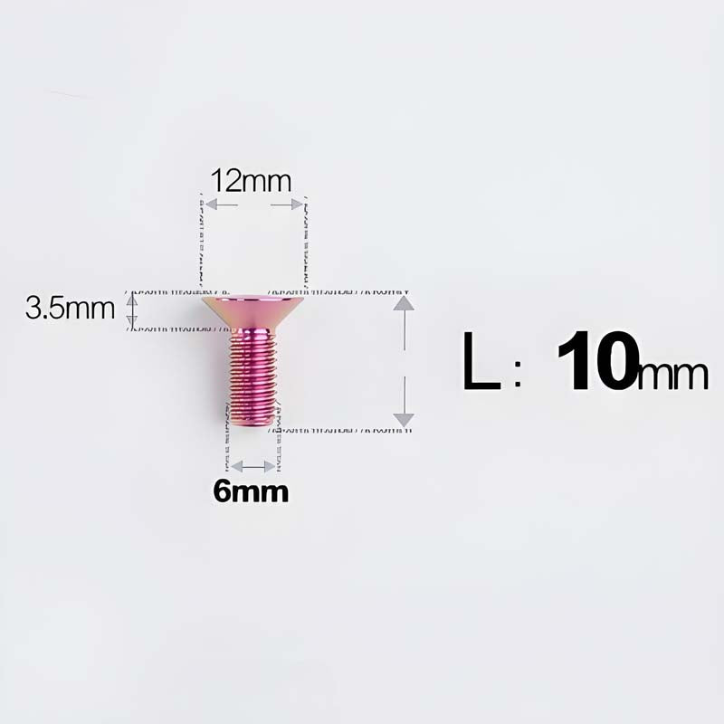 M6 x 10–40mm Titanium Flat Head Bolts – Countersunk Screws for Bike Components