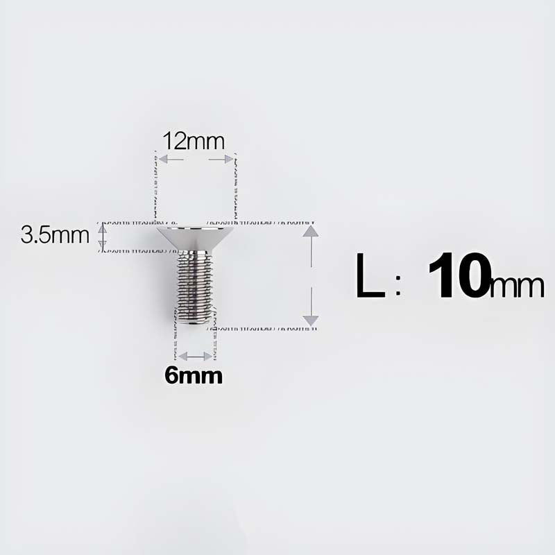 M6 x 10–40mm Titanium Flat Head Bolts – Countersunk Screws for Bike Components