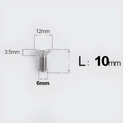 M6 x 10–40mm Titanium Flat Head Bolts – Countersunk Screws for Bike Components