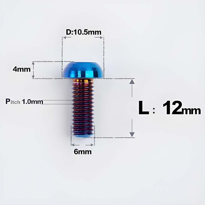 M6 X L8 20 35MM Top Cap Headset Titanium Bolt For Bike