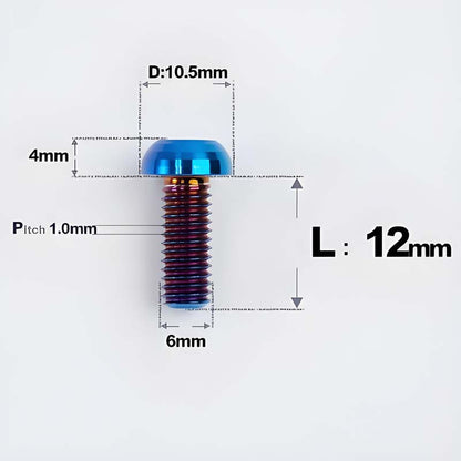 M6 X L8 20 35MM Top Cap Headset Titanium Bolt For Bike