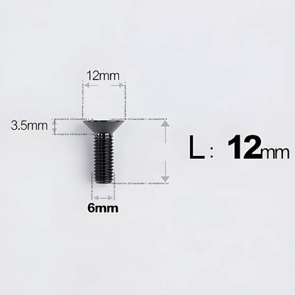 M6 x 10–40mm Titanium Flat Head Bolts – Countersunk Screws for Bike Components