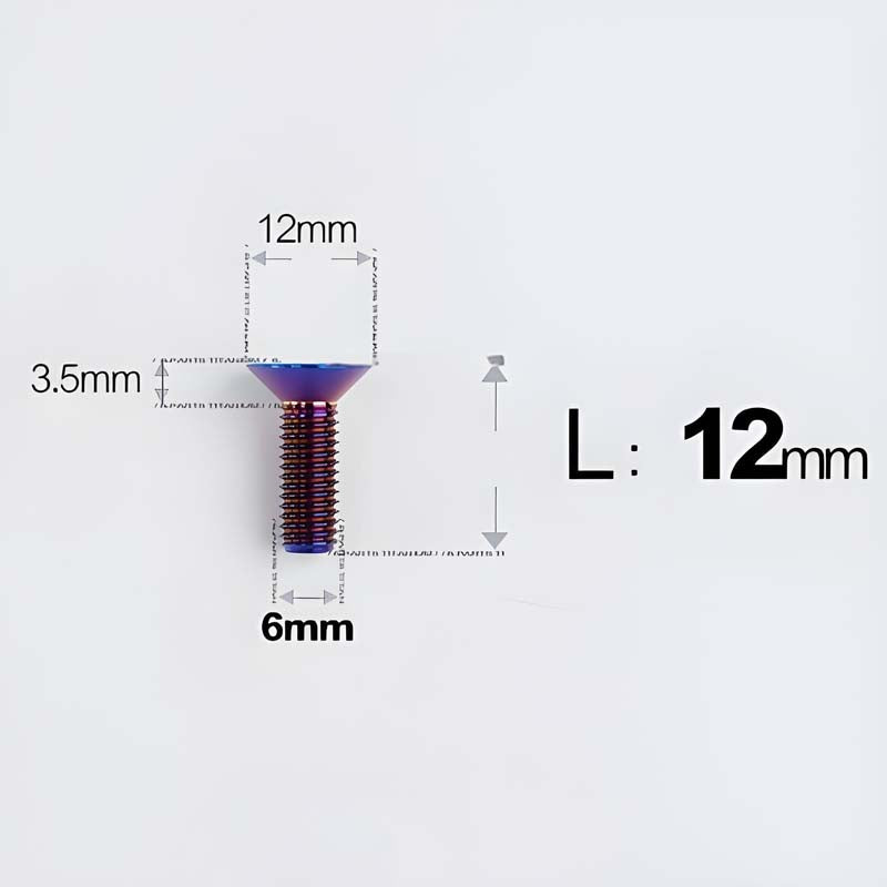 M6 x 10–40mm Titanium Flat Head Bolts – Countersunk Screws for Bike Components