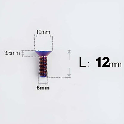 M6 x 10–40mm Titanium Flat Head Bolts – Countersunk Screws for Bike Components