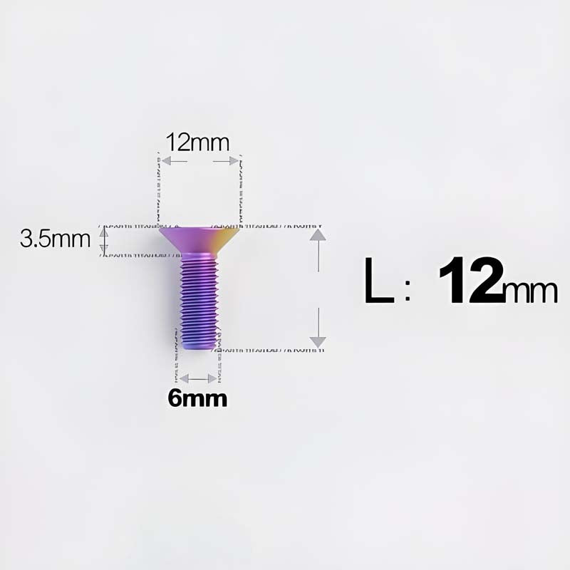 M6 x 10–40mm Titanium Flat Head Bolts – Countersunk Screws for Bike Components