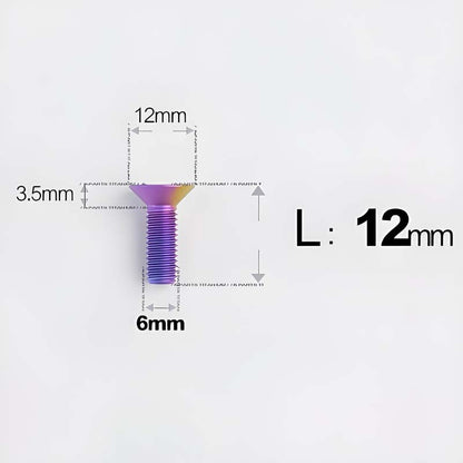 M6 x 10–40mm Titanium Flat Head Bolts – Countersunk Screws for Bike Components