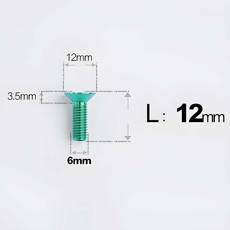 M6 x 10–40mm Titanium Flat Head Bolts – Countersunk Screws for Bike Components