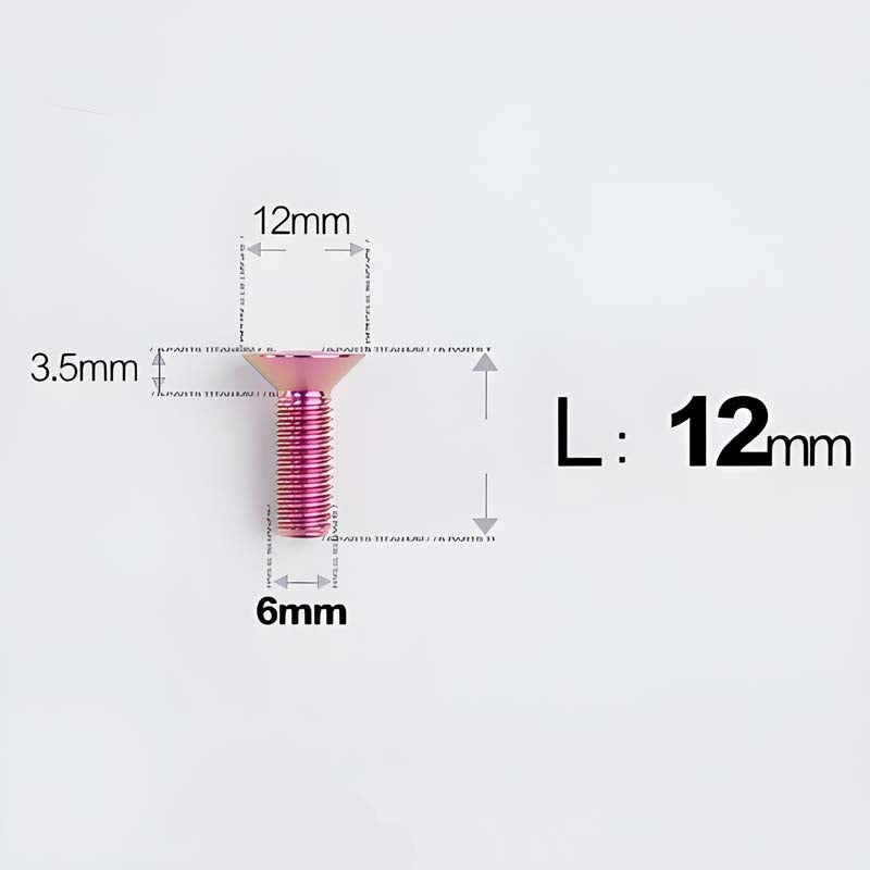 M6 x 10–40mm Titanium Flat Head Bolts – Countersunk Screws for Bike Components