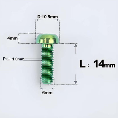 M6 X L8 20 35MM Top Cap Headset Titanium Bolt For Bike