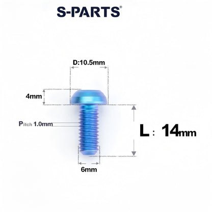 M6 X L8 20 35MM Top Cap Headset Titanium Bolt For Bike