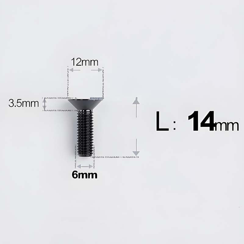 M6 x 10–40mm Titanium Flat Head Bolts – Countersunk Screws for Bike Components