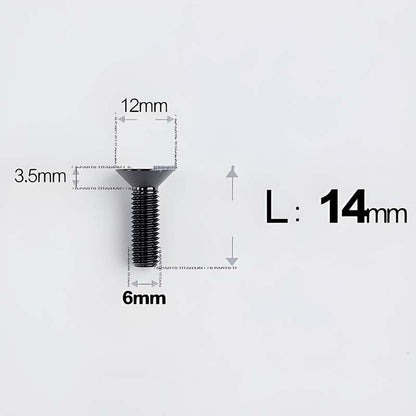 M6 x 10–40mm Titanium Flat Head Bolts – Countersunk Screws for Bike Components
