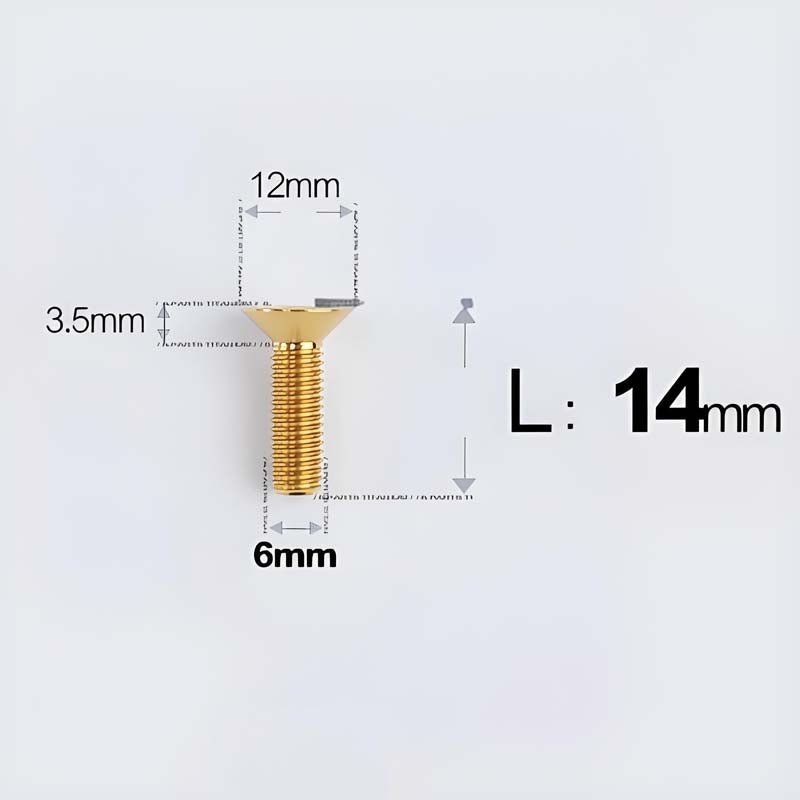 M6 x 10–40mm Titanium Flat Head Bolts – Countersunk Screws for Bike Components