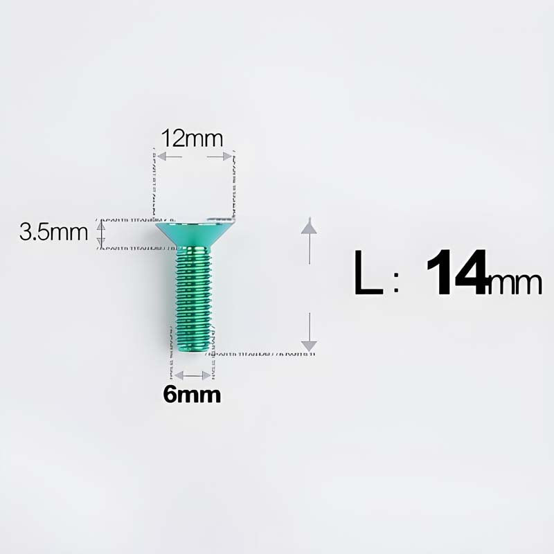 M6 x 10–40mm Titanium Flat Head Bolts – Countersunk Screws for Bike Components